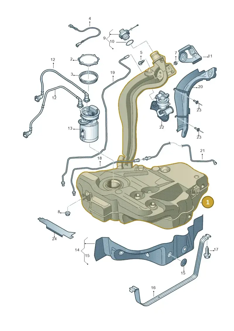 1K0201055AL — Volkswagen Jetta variant (2009-2014) diagram 412201050, position 1