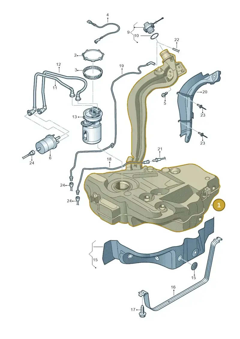 1K0201055AM — Volkswagen Golf (2011-2013) diagram 729201410, position 1