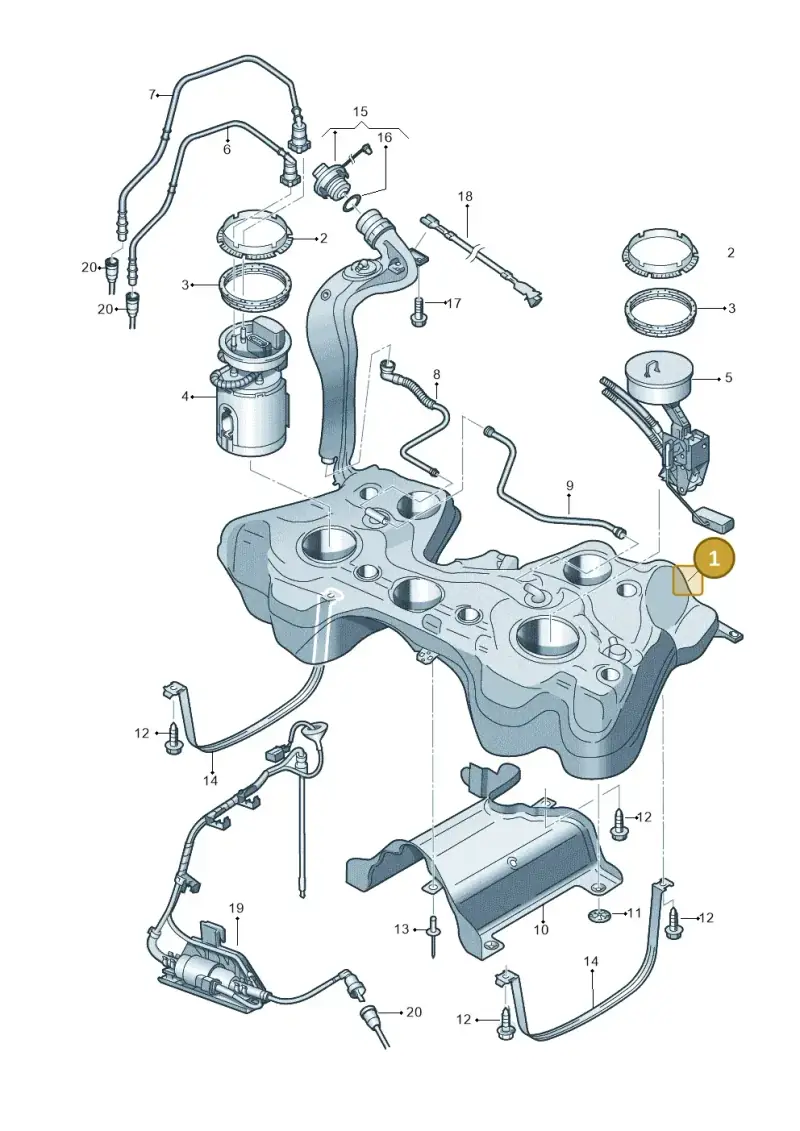 1K0201060GE — Volkswagen Golf (2011-2013) diagram 729201650, position 1