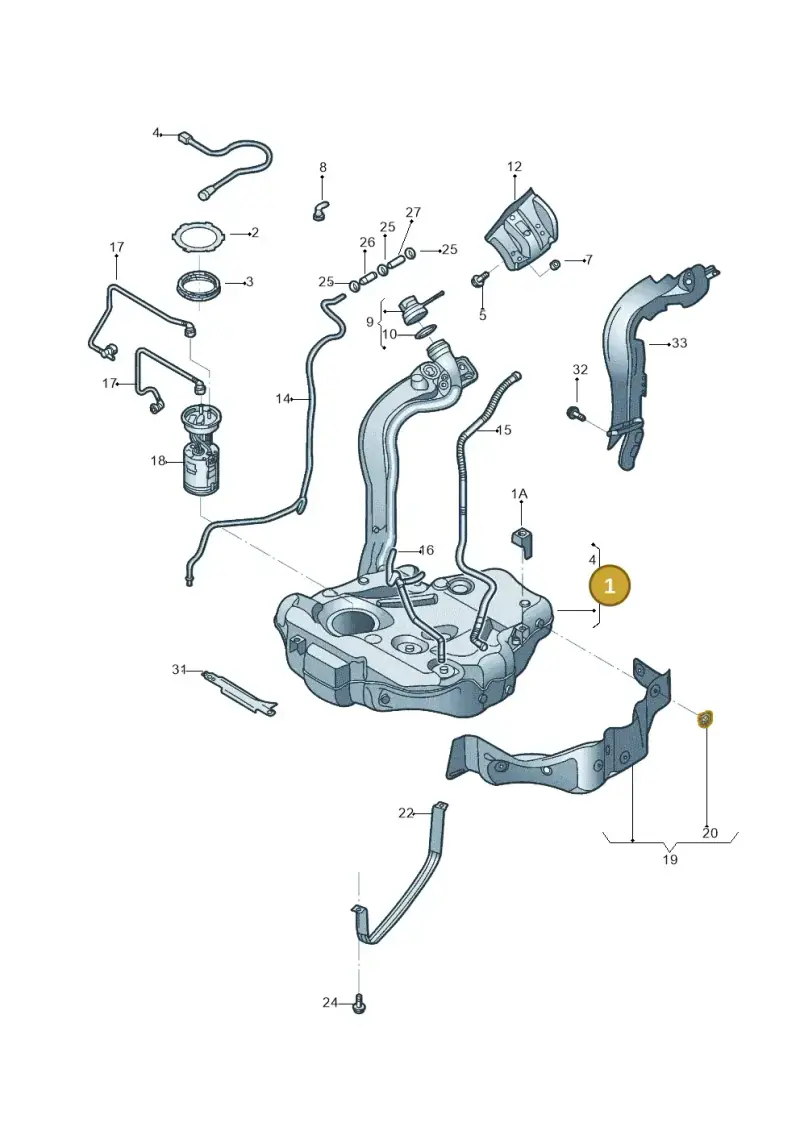 1K0201060HD — Volkswagen Jetta 1.6 (2014-2018) diagram 801201005, position 1