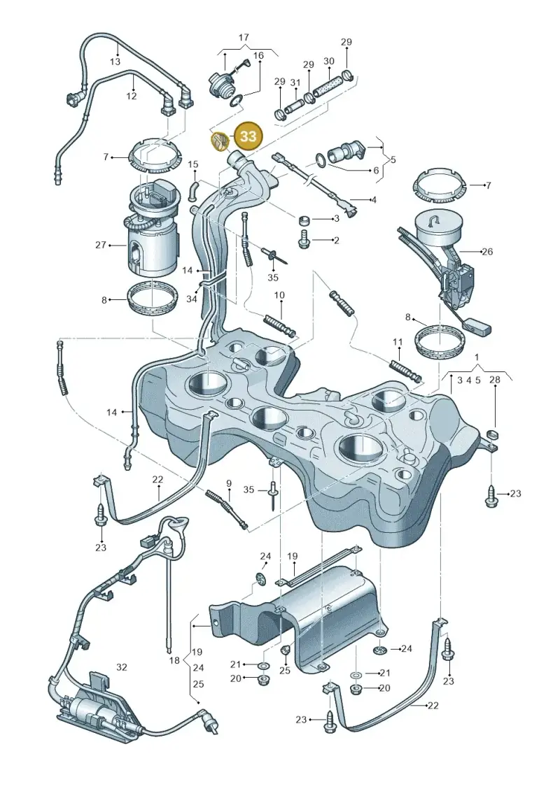 1K0201112D — Volkswagen GOLF (2003-2005) diagram 412201100, position 33