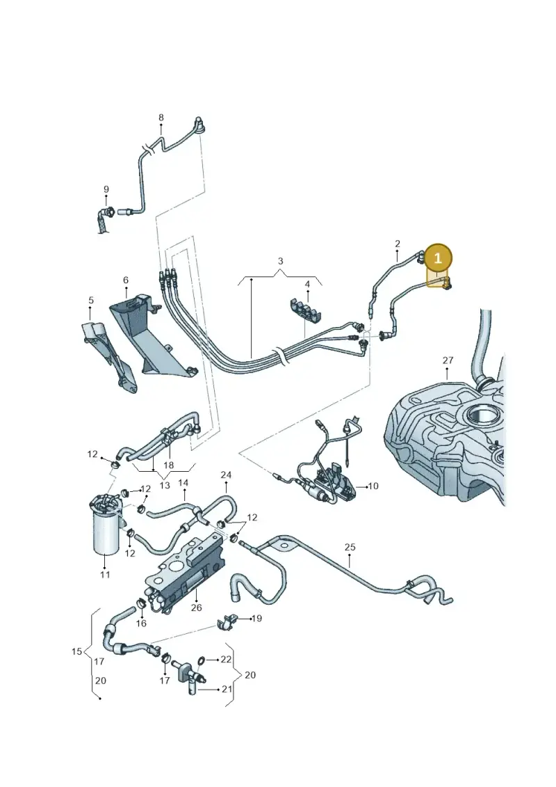 1K0201293G — Volkswagen Golf 2.0 (2008-2011) diagram 645201250, position 1