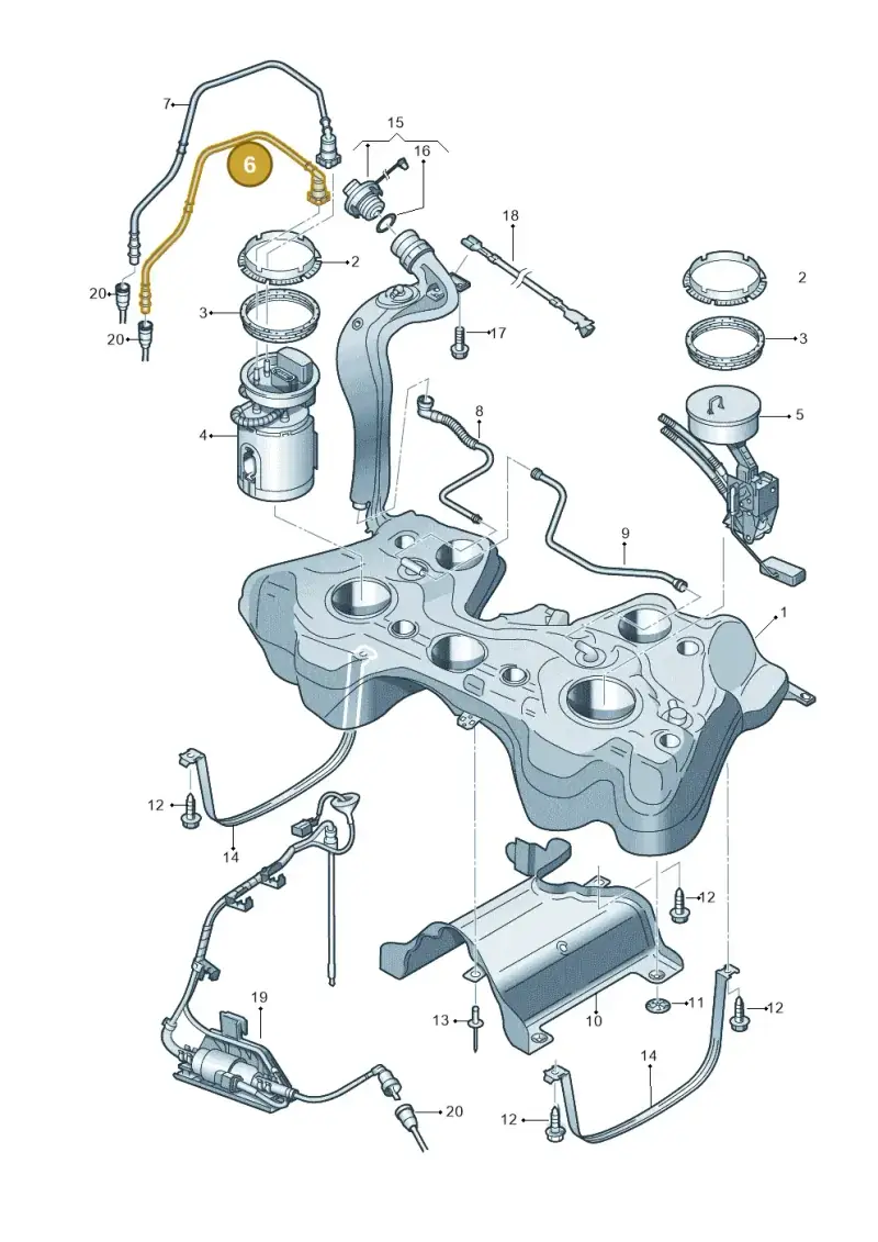 1K0201293G — Volkswagen Golf (2011-2013) diagram 729201650, position 6