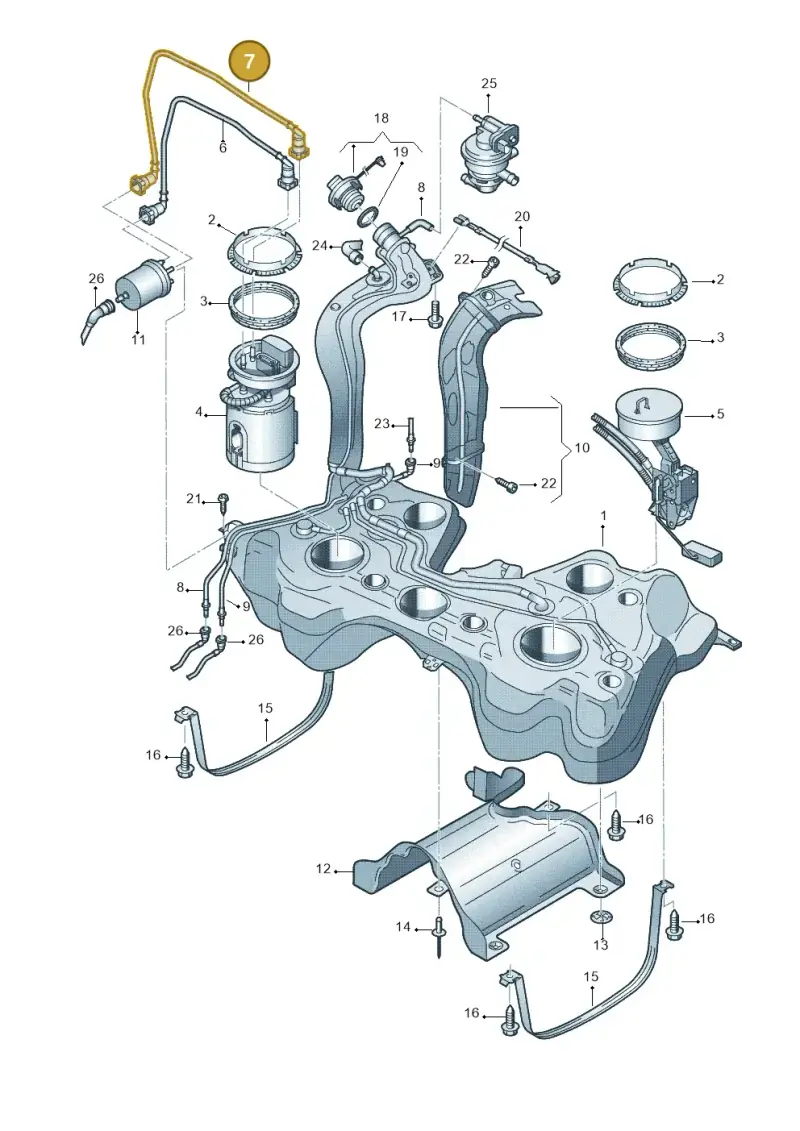 1K0201294J — Volkswagen Golf (2011-2013) diagram 729201460, position 7