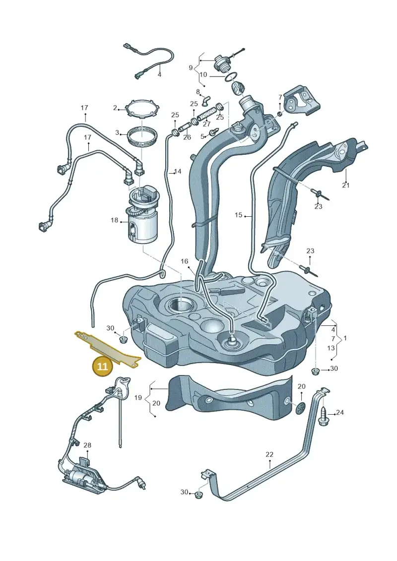 1K0201308L — Volkswagen Golf (2009-2014) diagram 625201050, position 11