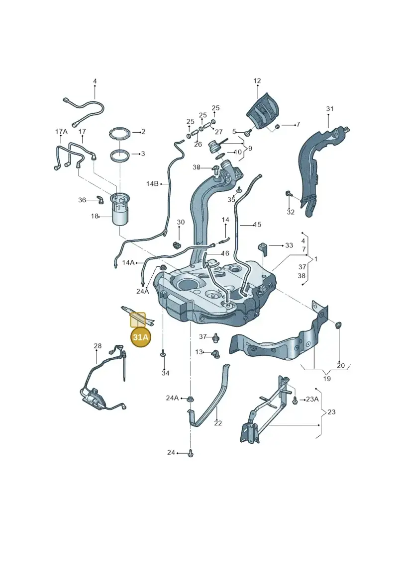 1K0201308L — Volkswagen Jetta (2014-2017) diagram 692201050, position 31A