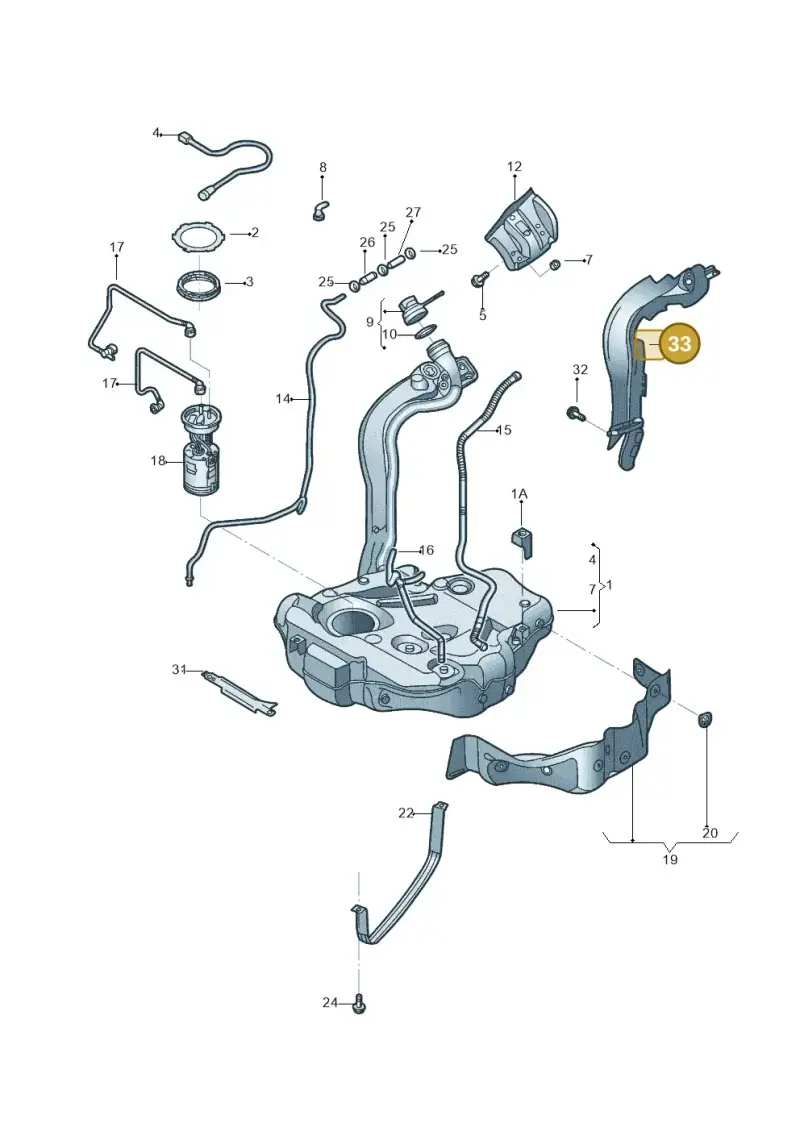 1K0201308L — Volkswagen Beetle (2016-2019) diagram 801201005, position 33