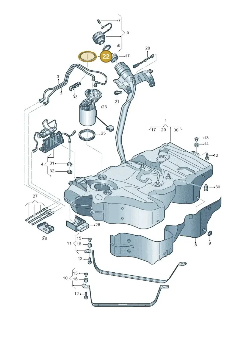 1K0201375 — Volkswagen Passat estate (2023-) diagram 793201600, position 22