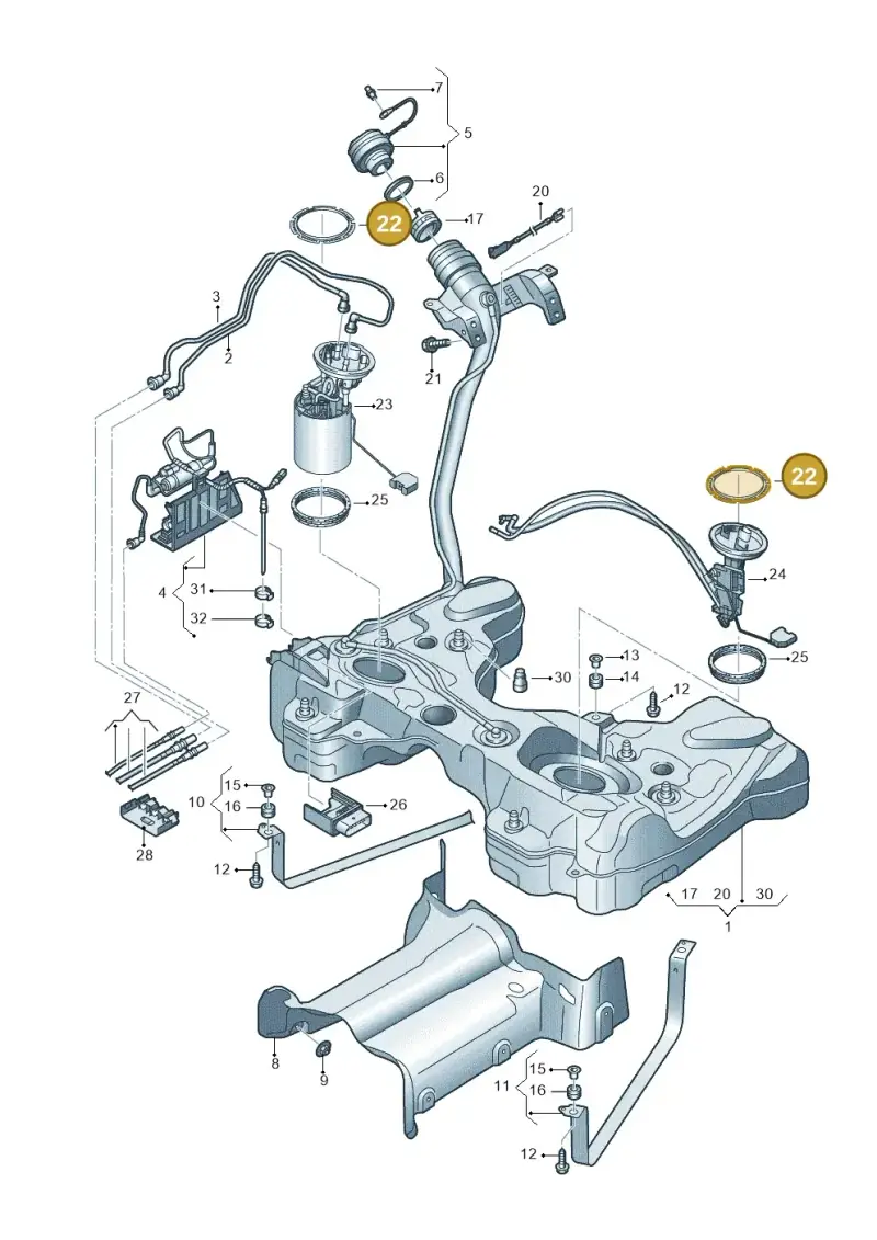 1K0201375 — Volkswagen Passat estate (2023-) diagram 793201650, position 22