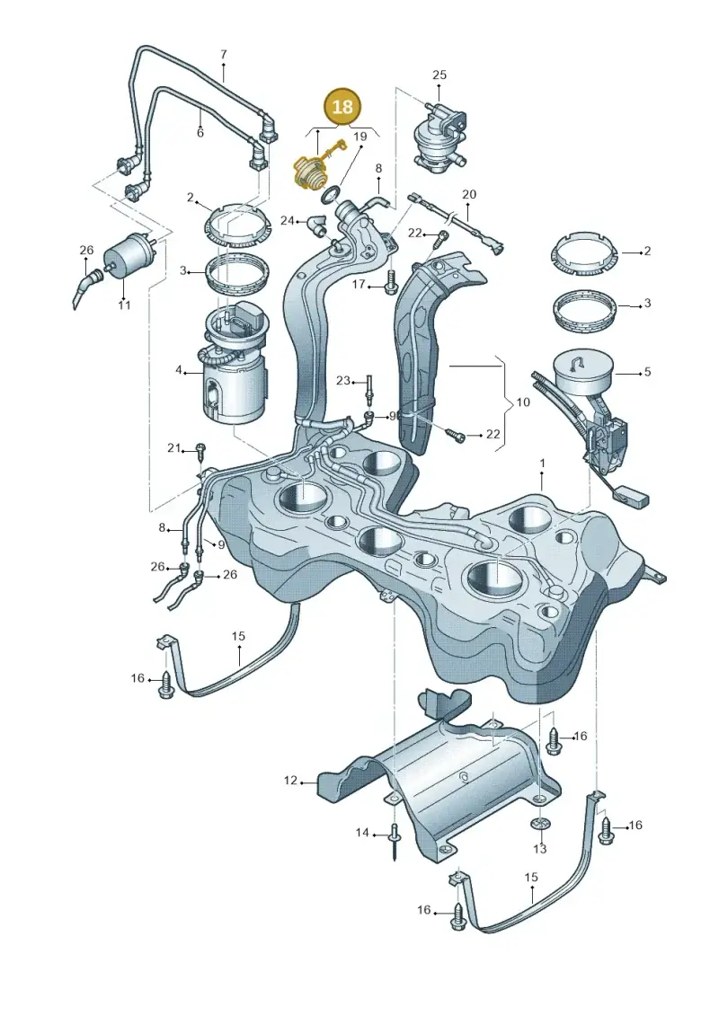 1K0201550AJ — Volkswagen Golf (2011-2013) diagram 729201460, position 18