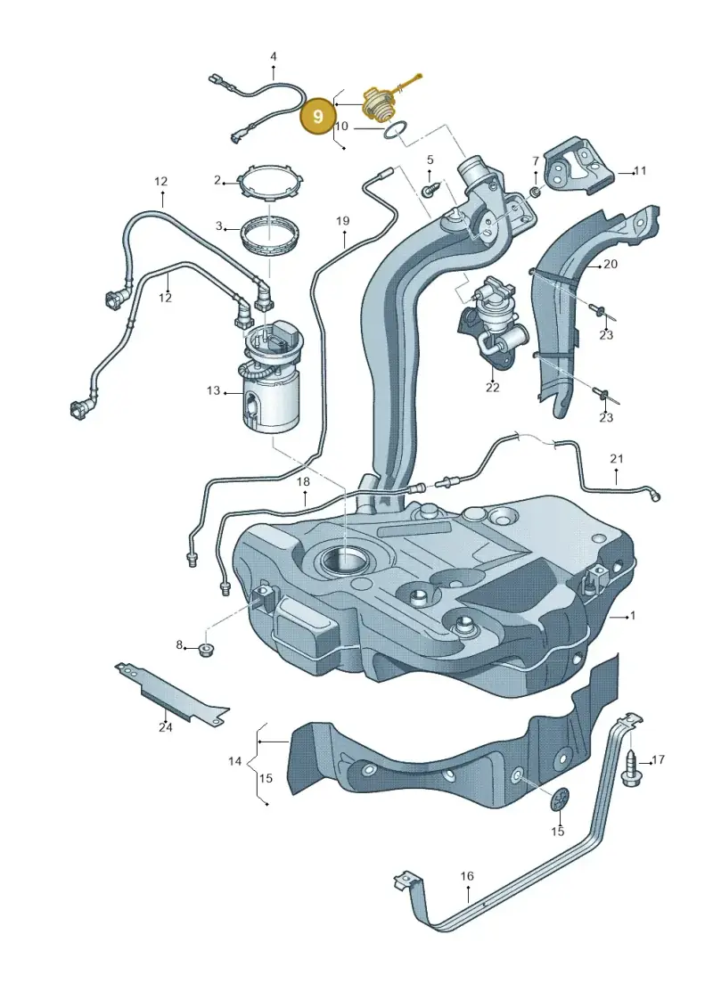 1K0201550F — Volkswagen Jetta variant (2009-2014) diagram 412201050, position 9
