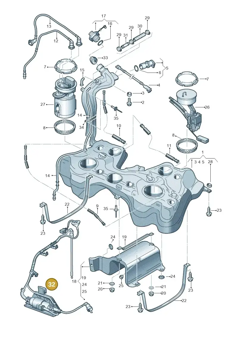 1K0201607AF — Volkswagen Golf estate (2009-2013) diagram 412201100, position 32