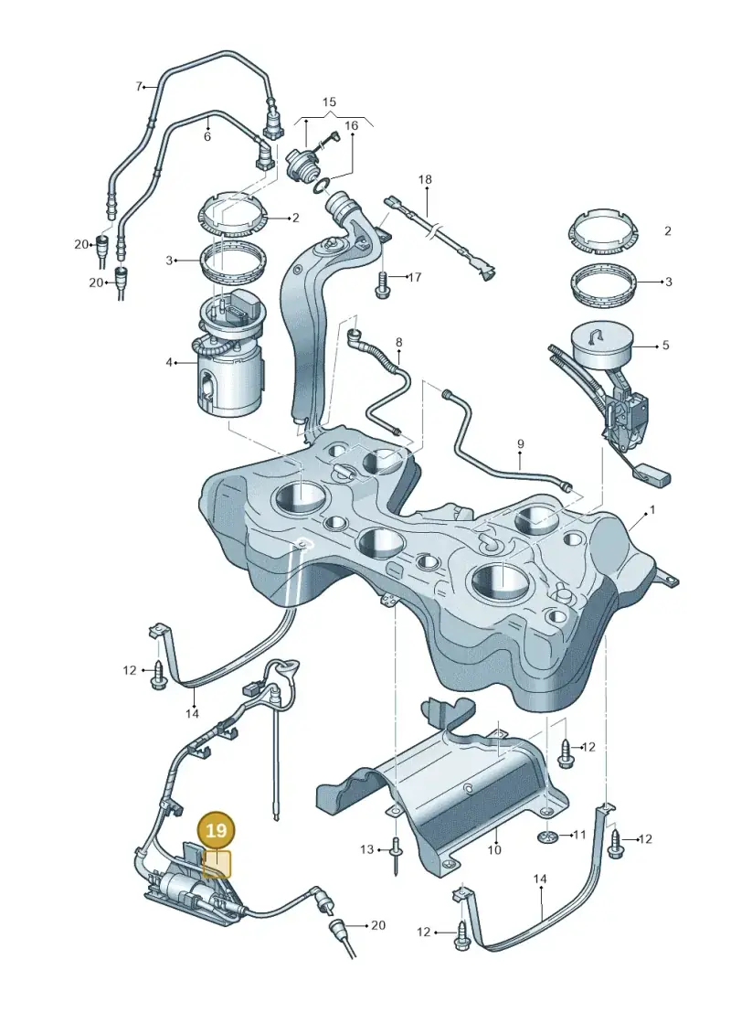 1K0201607AF — Volkswagen Golf (2011-2013) diagram 729201650, position 19