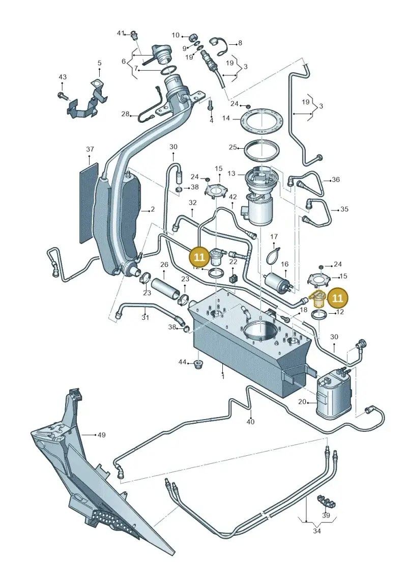 1K0201751A — Volkswagen Touran 2.0 (2010-2015) diagram 694201060, position 11