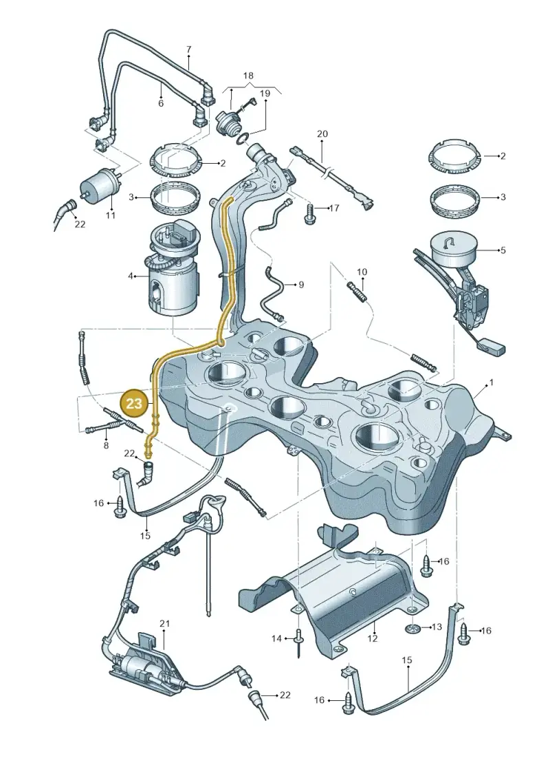 1K0201931D — Volkswagen Golf (2011-2013) diagram 729201450, position 23