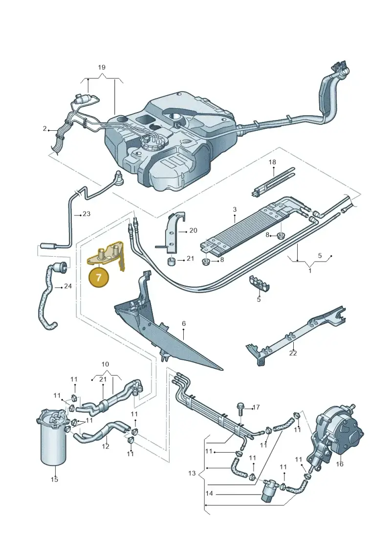 1K0201970 — Volkswagen CADDY (2004-) diagram 443201250, position 7