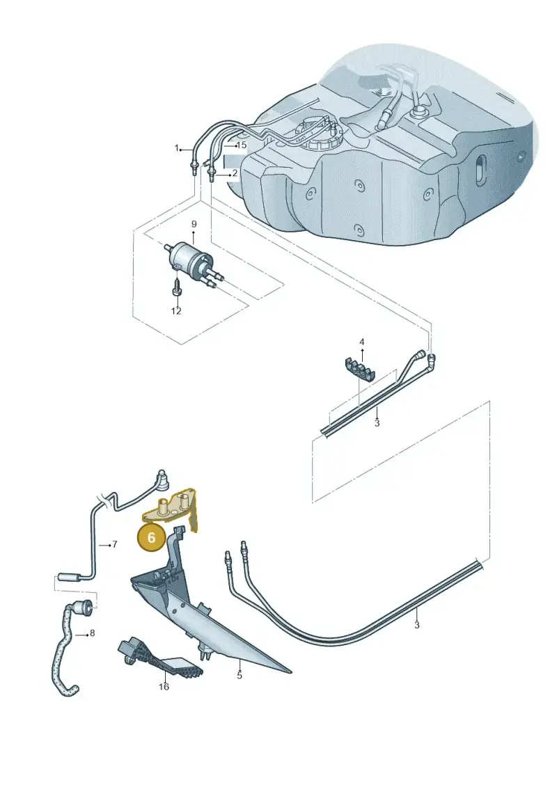 1K0201970 — Volkswagen EOS-Cabriolet-Coupe (2006-) diagram 482201400, position 6