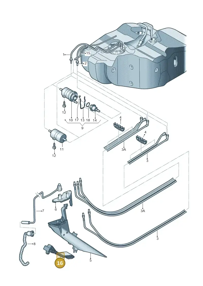 1K0201973 — Volkswagen Jetta 2.0 (2015-2015) diagram 420201400, position 16