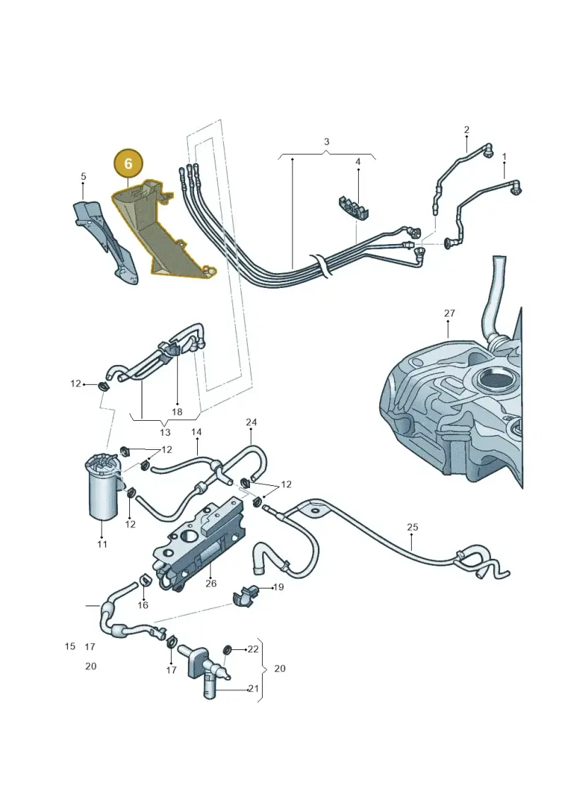 1K0201973 — Volkswagen Jetta (2014-2017) diagram 789201026, position 6