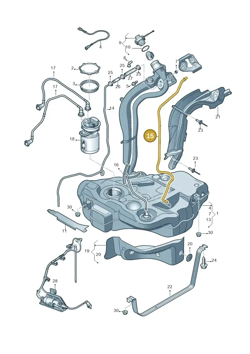 1K0201993AF — Volkswagen Golf (2009-2014) diagram 625201050, position 15