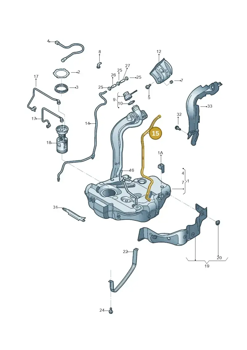 1K0201993AF — Volkswagen Jetta 1.6 (2014-2018) diagram 801201005, position 15