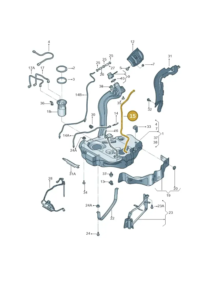 1K0201993M — Volkswagen Jetta (2014-2017) diagram 692201050, position 15