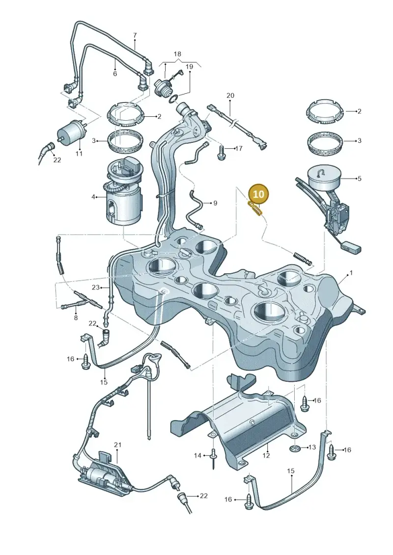 1K0201993R — Volkswagen Golf (2011-2013) diagram 729201450, position 10