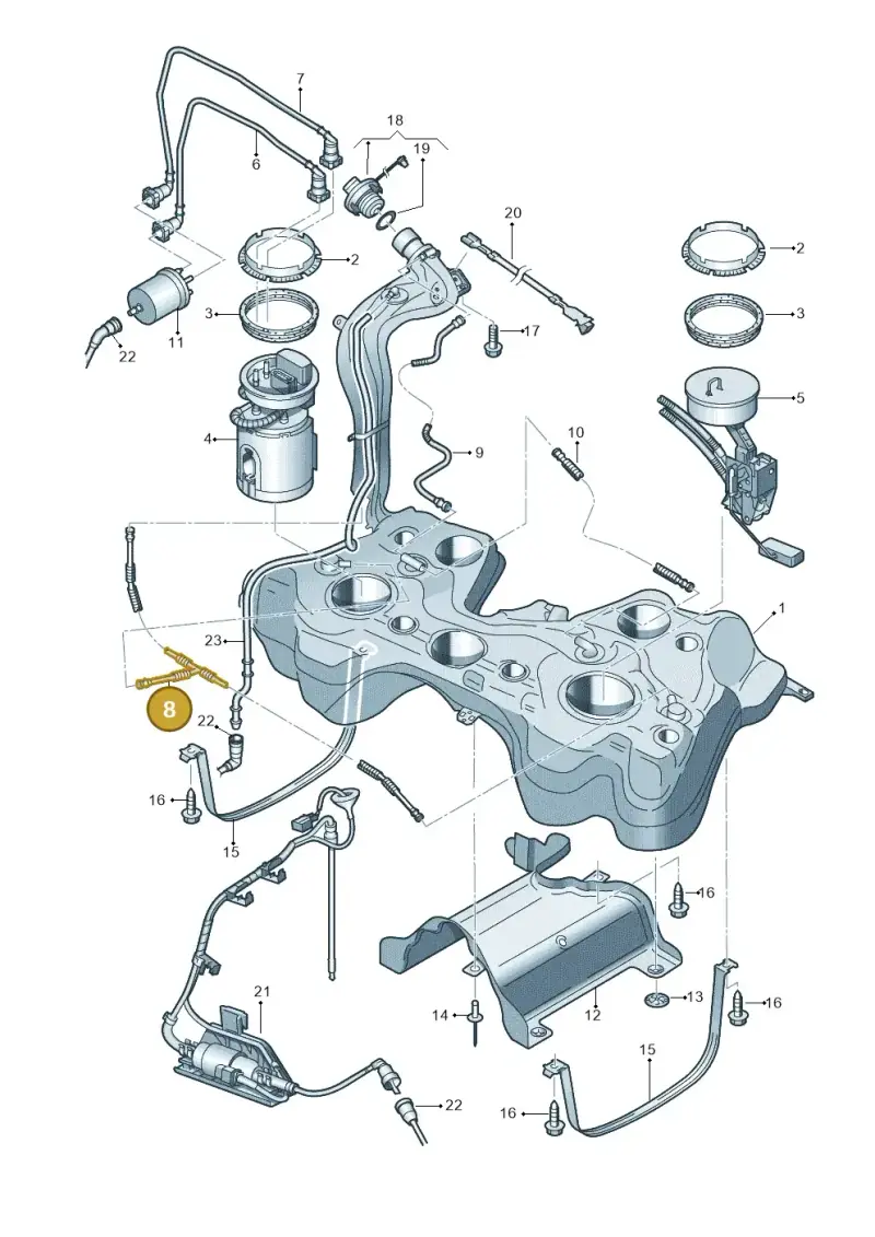 1K0201995E — Volkswagen Golf (2011-2013) diagram 729201450, position 8