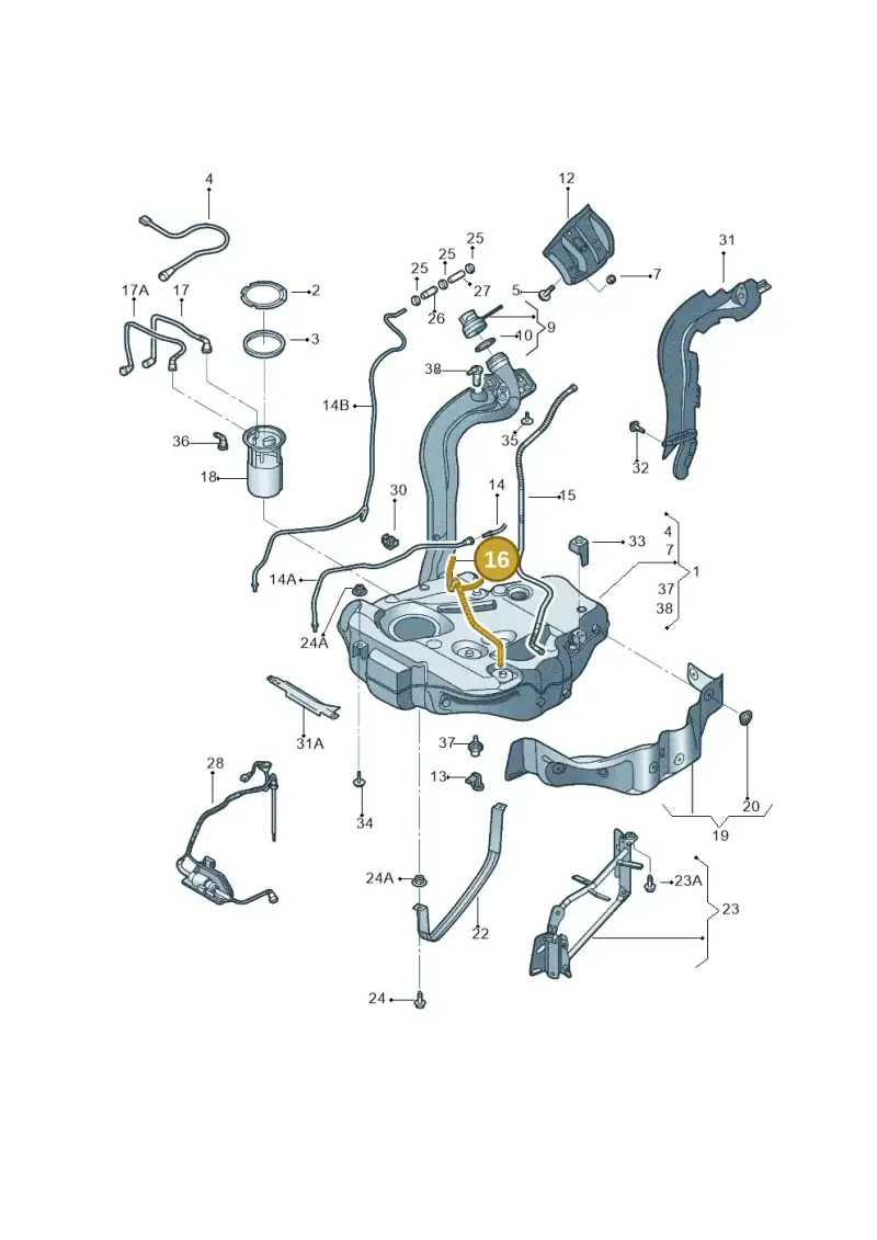 1K0201995F — Volkswagen Jetta 2.0 (2015-2015) diagram 692201050, position 16