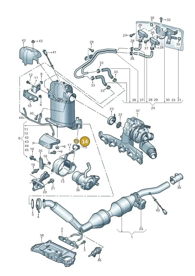 1K0253115AG — Volkswagen Caddy kombi (2015-2020) diagram 866253500, position 14