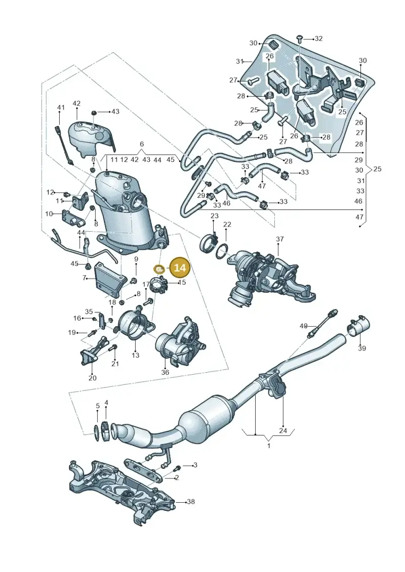 1K0253115AG — Volkswagen Beetle (2016-2019) diagram 801253740, position 14