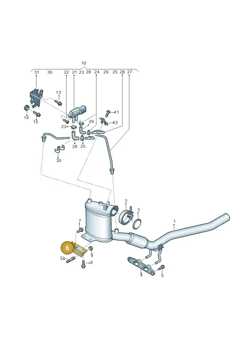 1K0253461AK — Volkswagen Passat estate (2008-2011) diagram 412253600, position 6