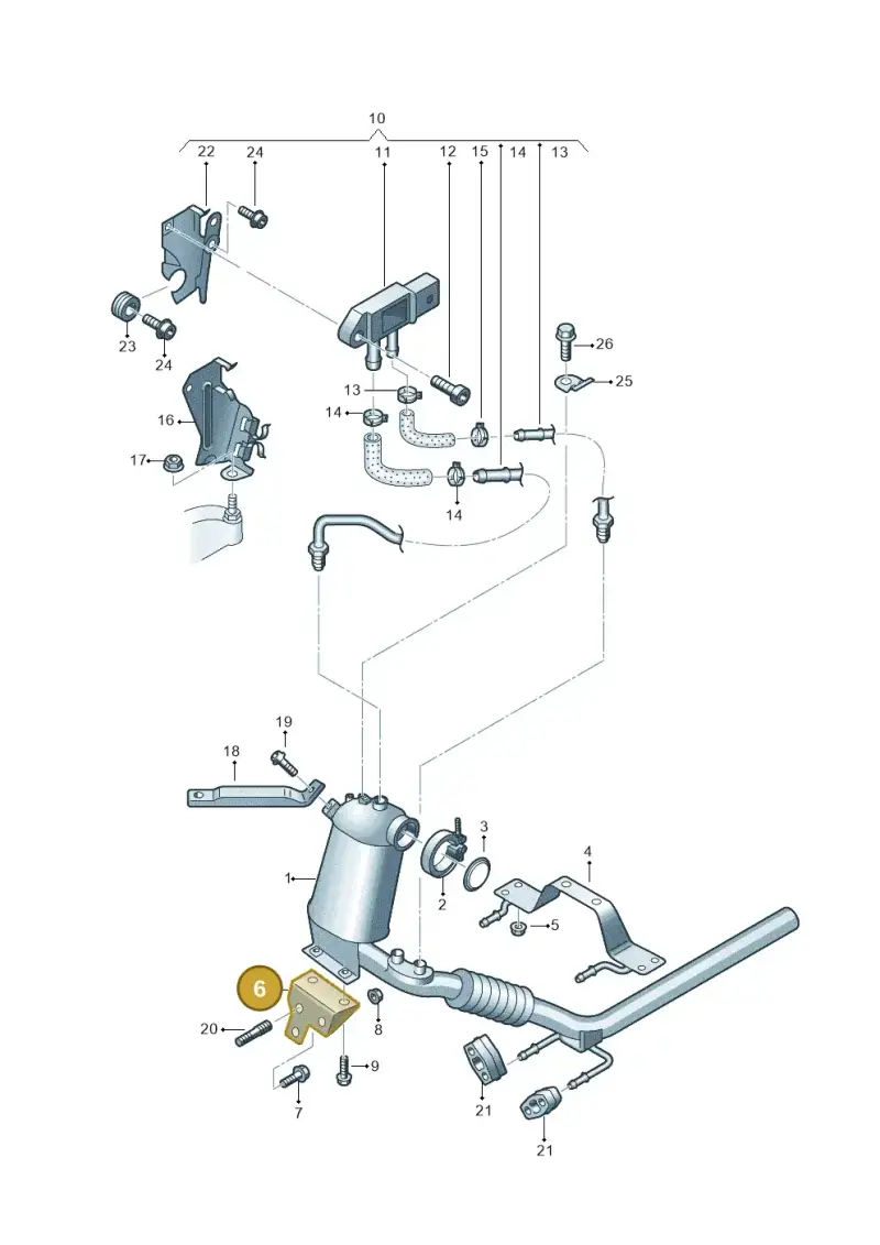 1K0253461AK — Volkswagen Polo (2008-2009) diagram 657253650, position 6