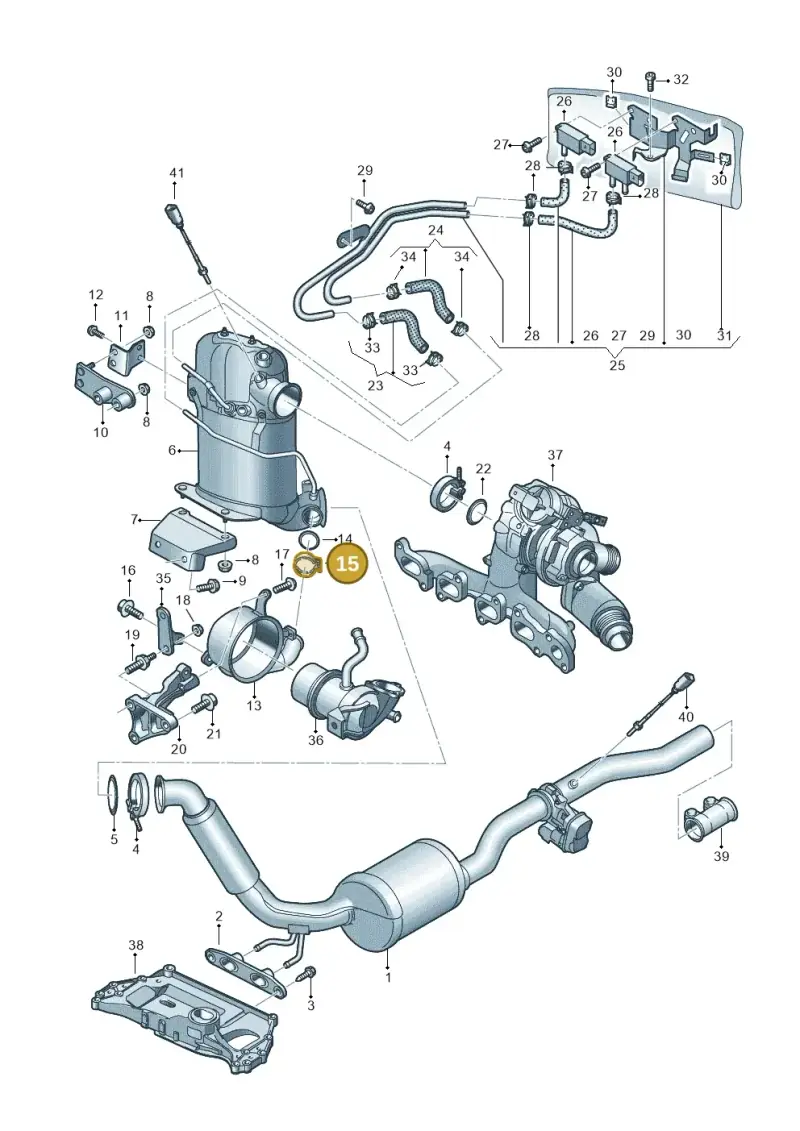 1K0253725F — Volkswagen Scirocco 2.0 (2014-2017) diagram 786253520, position 15