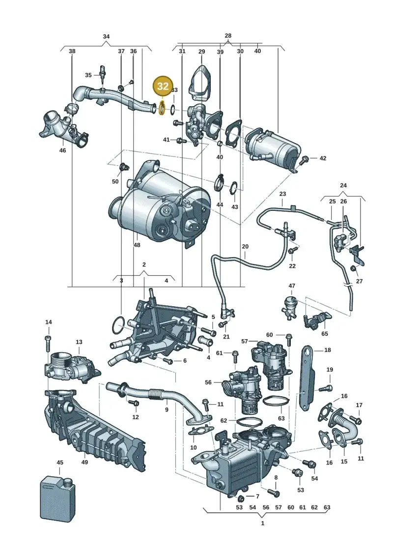 1K0253725F — Volkswagen Transport. multivan (2019-2024) diagram 7ep131020, position 32