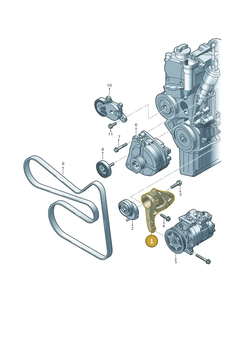 1K0260885B — Volkswagen Jetta 1.6 (2014-2018) diagram 678903400, position 1