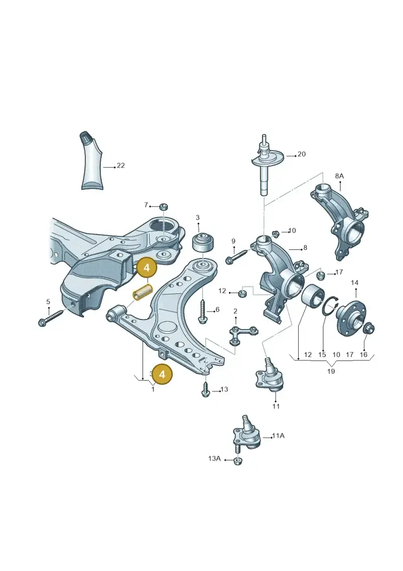 1K0407182 — Volkswagen Jetta 2.0 (2015-2015) diagram 266407000, position 4