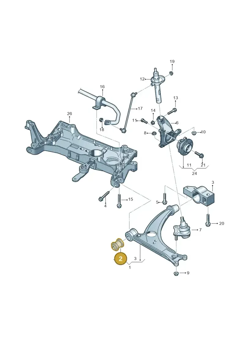 1K0407182F — Volkswagen Tiguan 4Motion (2011-2018) diagram 460407000, position 2