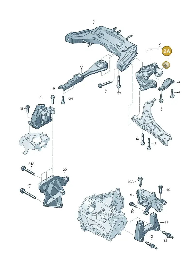 1K0407183E — Volkswagen Spacefox (2014-2019) diagram 515199210, position 2A