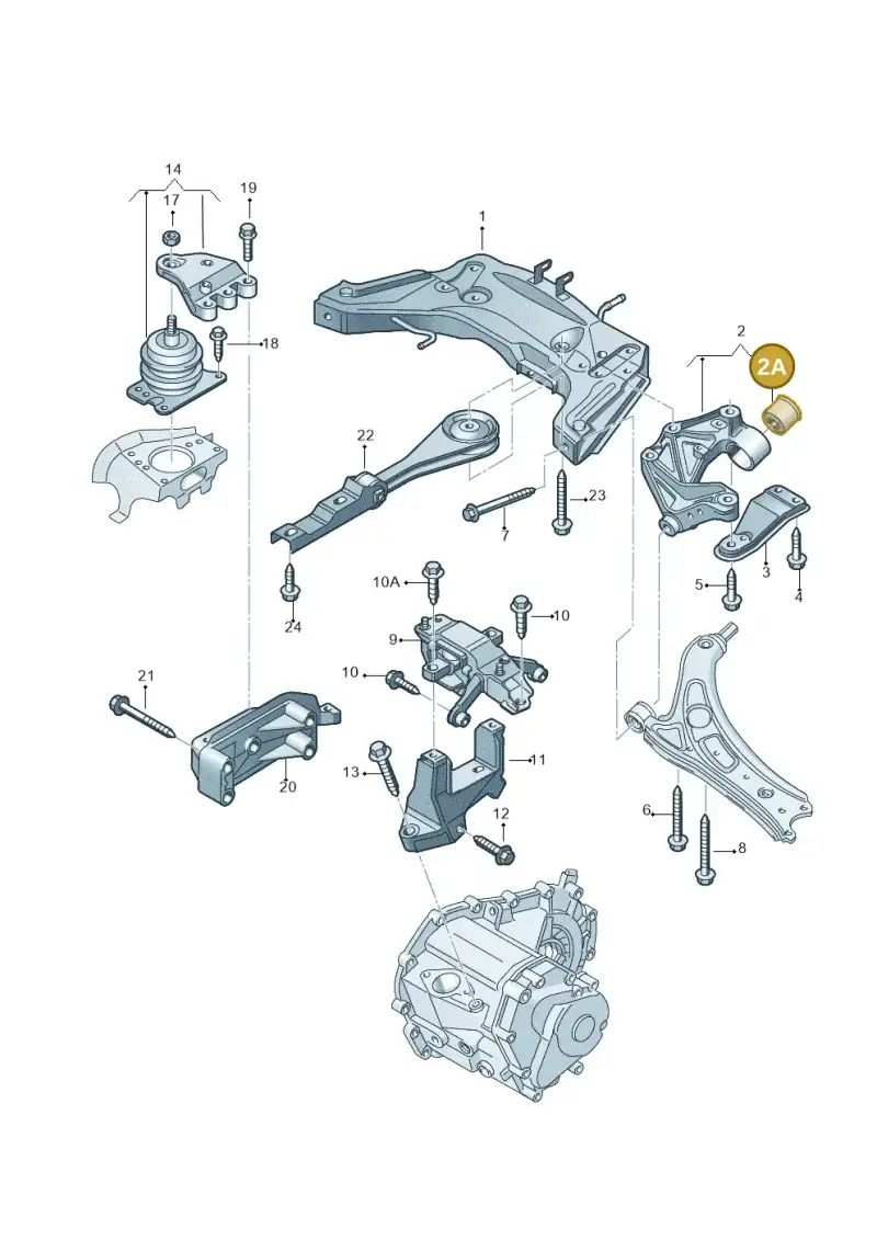 1K0407183E — Volkswagen Polo (2008-2009) diagram 657199200, position 2A