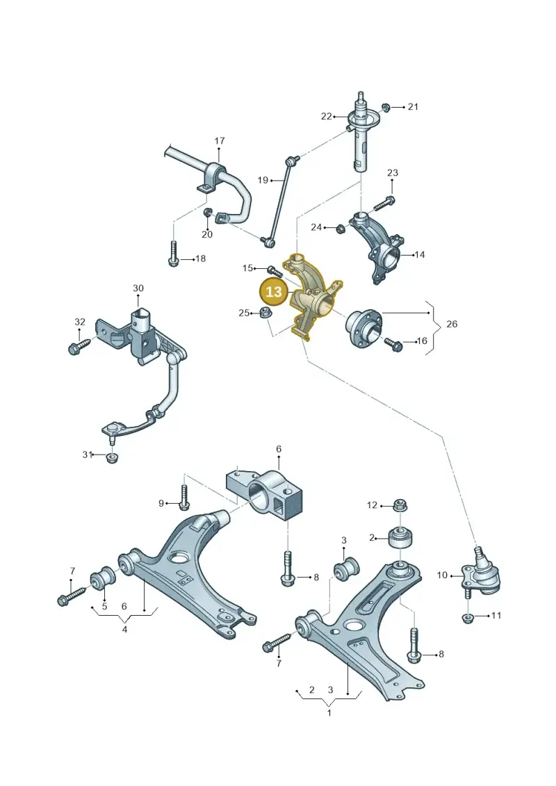 1K0407256T — Volkswagen Caddy Maxi Kombi (2010-2015) diagram 690407000, position 13