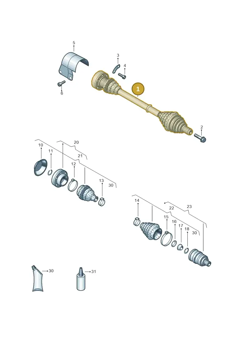 1K0407271JJ — Volkswagen Golf Cabriolet (2011-2016) diagram 658407300, position 1