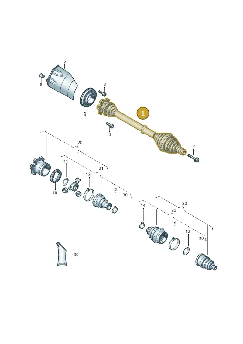 1K0407271KB — Volkswagen Passat saloon (2010-2015) diagram 702407660, position 1