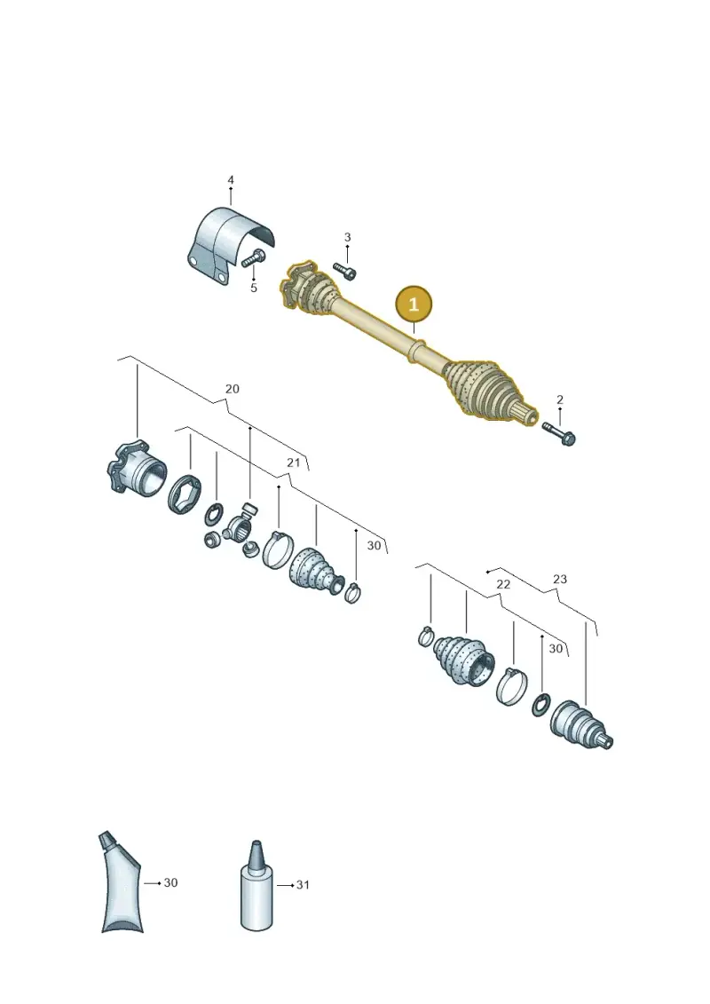 1K0407271KB — Volkswagen Scirocco 2.0 (2014-2017) diagram 786407570, position 1