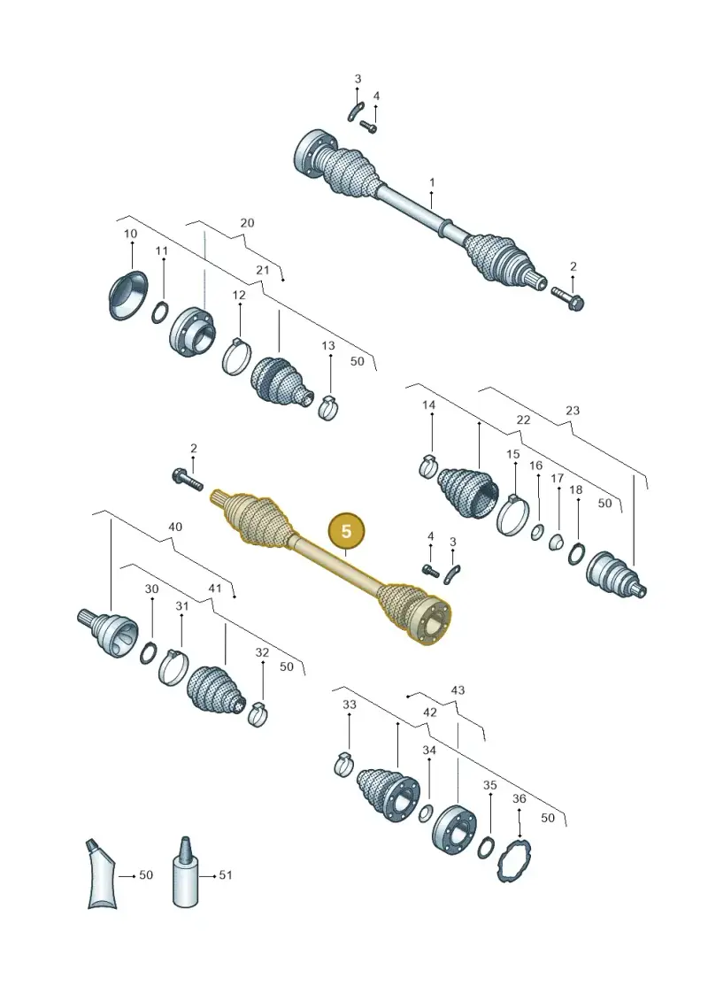 1K0407272QM — Volkswagen Caddy Maxi Kombi (2010-2015) diagram 690407200, position 5