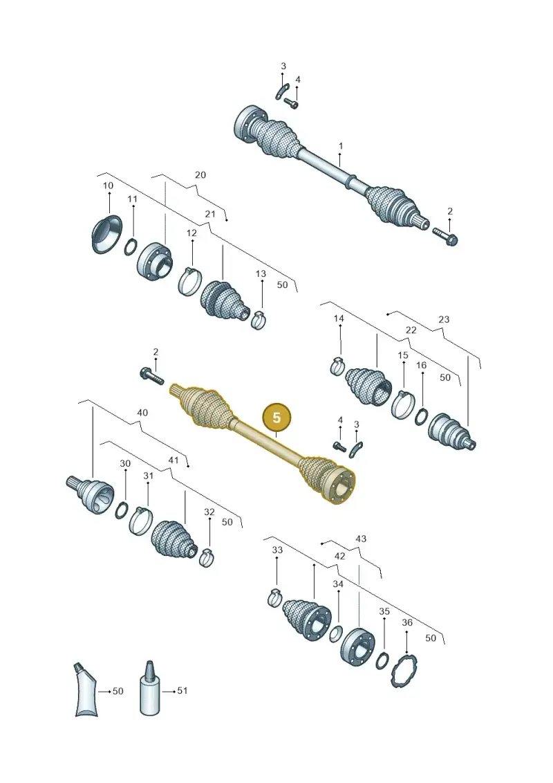 1K0407272QM — Volkswagen Caddy Maxi Kombi (2010-2015) diagram 690407250, position 5