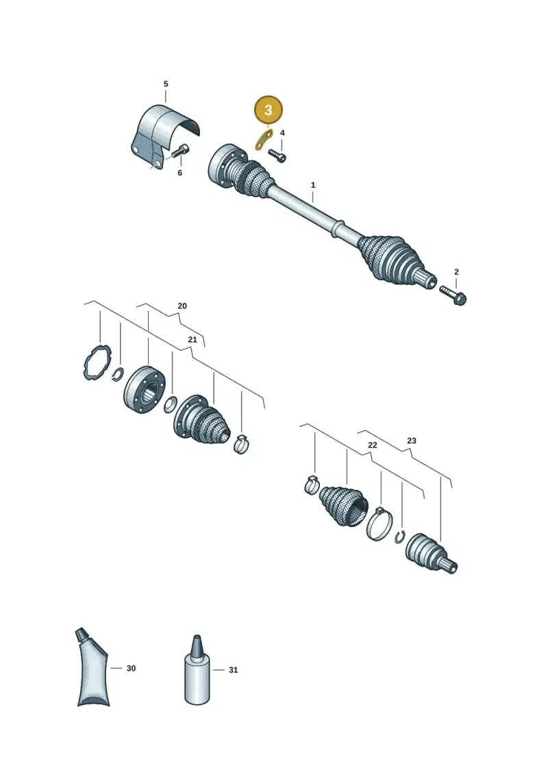 1K0407357C — Volkswagen Golf 2.0 BlueMotion (2019-2024) diagram 5h0407034, position 3