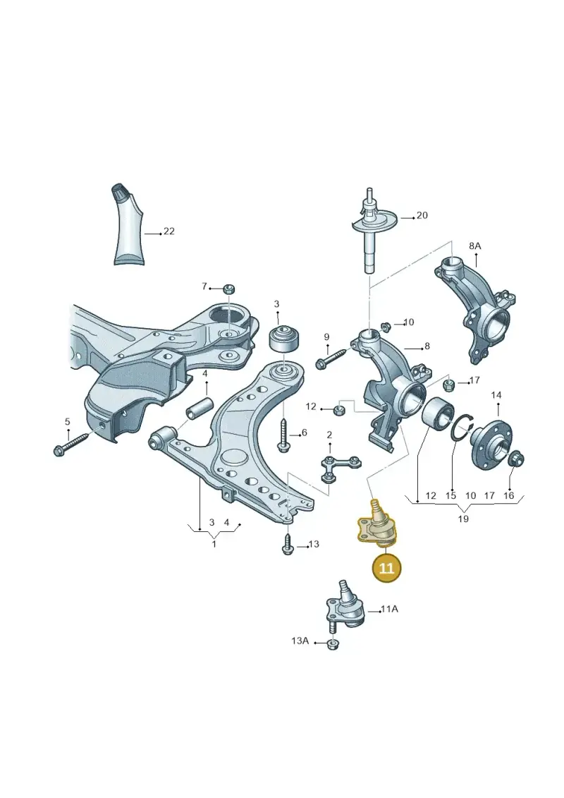 1K0407365C — Volkswagen Jetta 2.0 (2015-2015) diagram 266407000, position 11