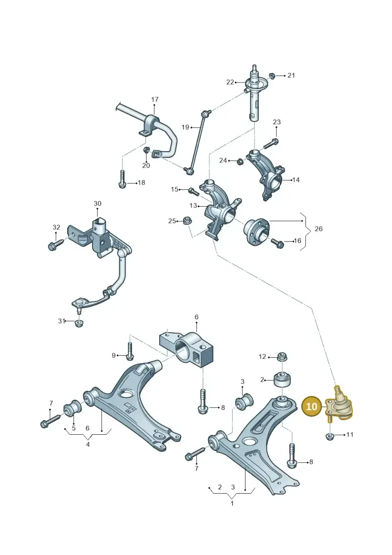 1K0407365C — Volkswagen Caddy kombi (2015-2020) diagram 690407000, position 10