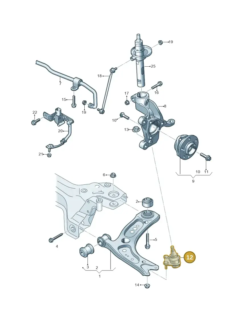 1K0407365C — Volkswagen Beetle (2016-2019) diagram 746407000, position 12